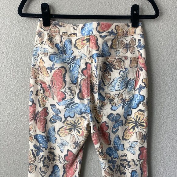 Free People We The Free Just Float On Flare Leg Jeans Butterfly Print - Picture 7 of 10